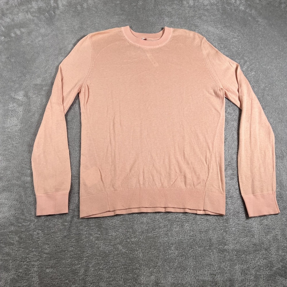 Lululemon Silk Blend Crewneck Sweater Womens Size 6 Peach Satin Lightweight Knit